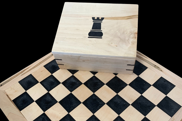 chess board with wood case